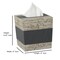 Tissue Box Holder | Decorative Stone Square Rustic Finish | Facial Tissue Cover for Bathroom Vanity & Countertops
